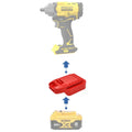DeWalt 20V MAX to Stanley V20 battery adapter - compatibility diagram showing battery, adapter and impact wrench