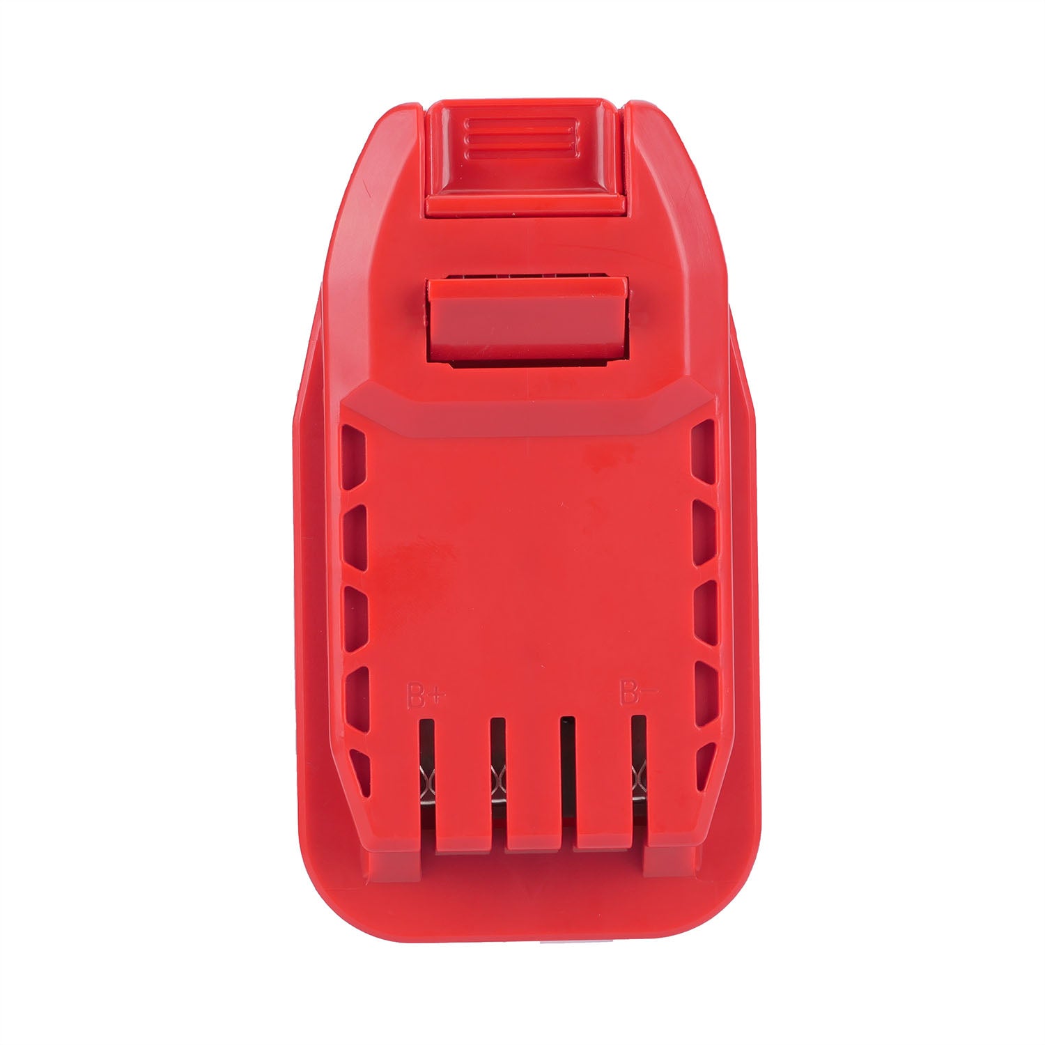 Milwaukee M18 to Stanley V20 battery adapter - front view of the Stanley V20 tool-side connection