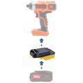 Bauer 20V to Black and Decker 20V battery adapter - compatibility diagram showing battery, adapter and impact driver