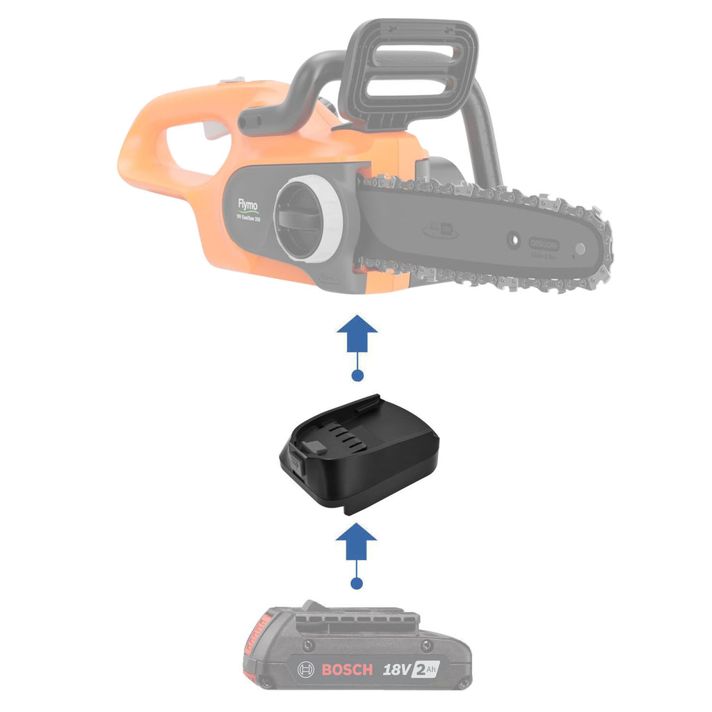 Bosch 18V GBA (Blue) to Flymo 18V P4A battery adapter - installation guide