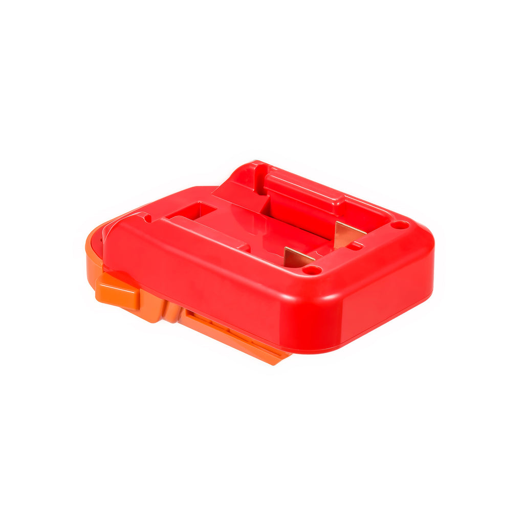 Craftsman 20V to RIDGID 18V battery adapter - battery-side connection, central rail and copper terminal contacts
