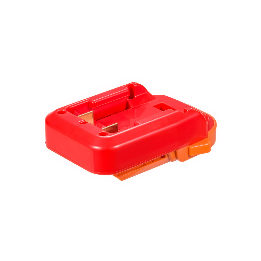 Craftsman 20V to RIDGID 18V battery adapter - battery-side connection, central rail, copper contacts and screw holes