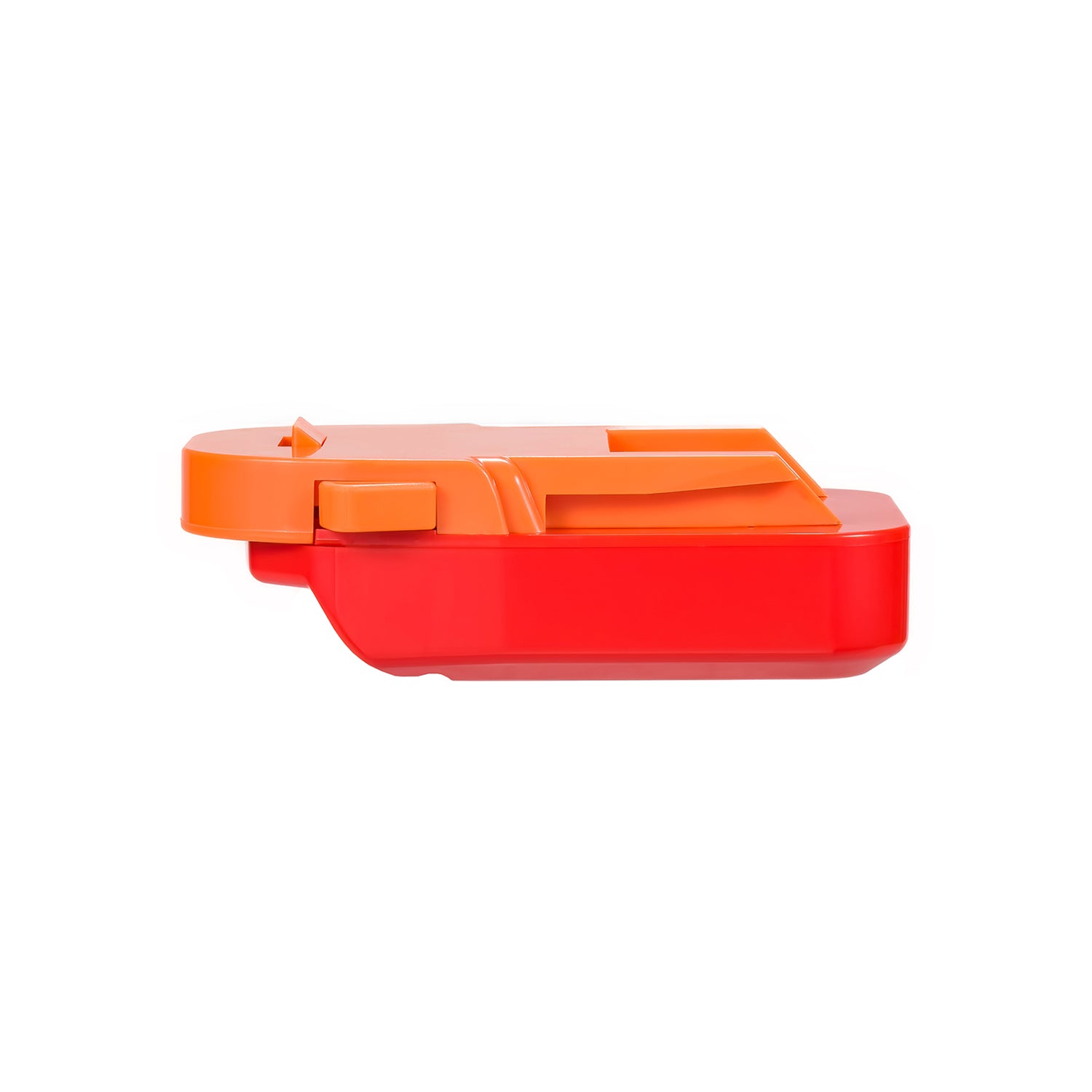 Craftsman 20V to RIDGID 18V battery adapter - side view showing both connections