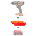Craftsman 20V to RIDGID 18V battery adapter - compatibility diagram showing battery, adapter and drill