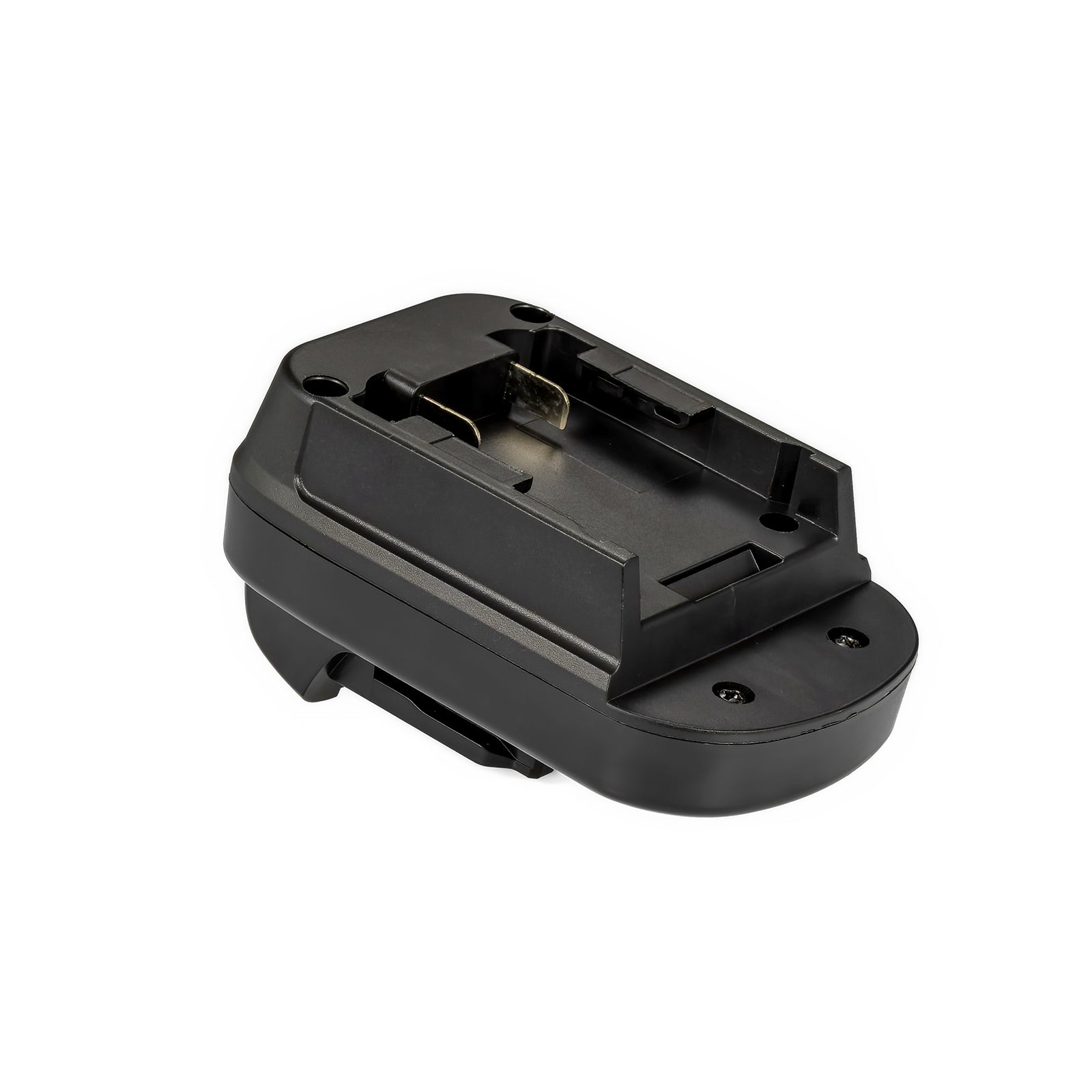 DeWalt 20V MAX to DeWalt 12V MAX battery adapter - battery-side connection, two upright terminal blades and fixing screws