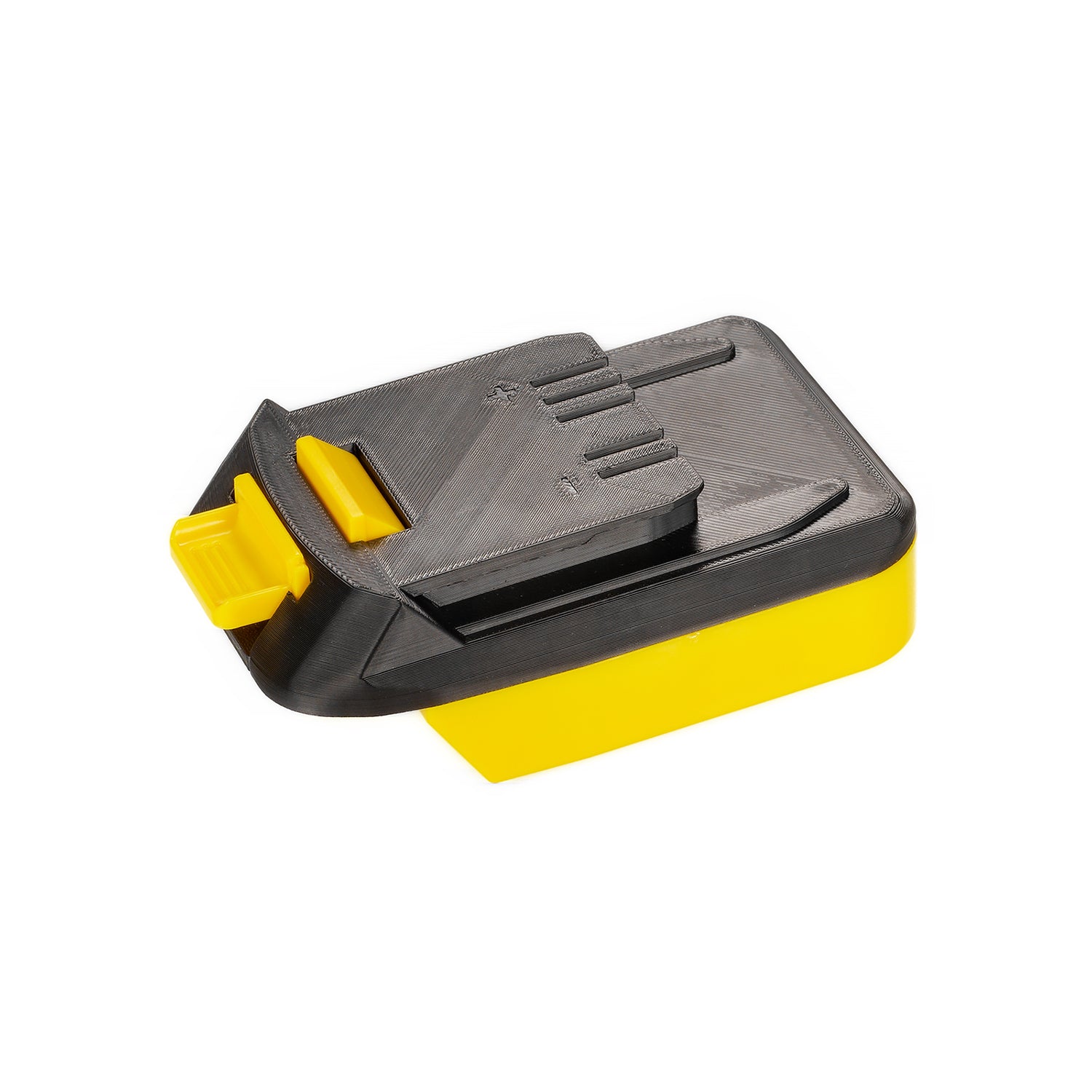 DeWalt 20V MAX to WEN 20V battery adapter - WEN tool-side connection, five terminal slots, molded plus and minus marks