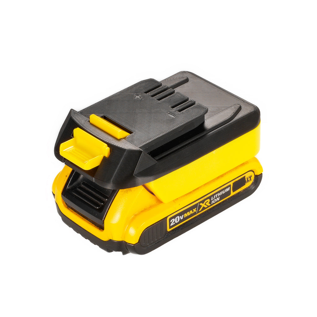 DeWalt 20V MAX to WEN 20V battery adapter - fitted to the DeWalt 20V MAX battery, WEN tool-side connection facing up