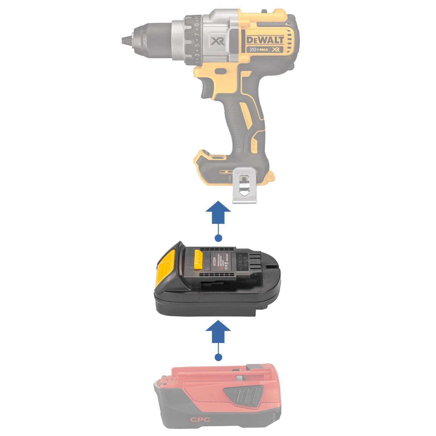 Hilti 22V to DeWalt 20V Battery Adapter