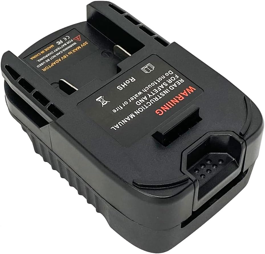 Makita 18V LXT to AEG 18V battery adapter - AEG tool-side connection with twin copper blades and slotted sides