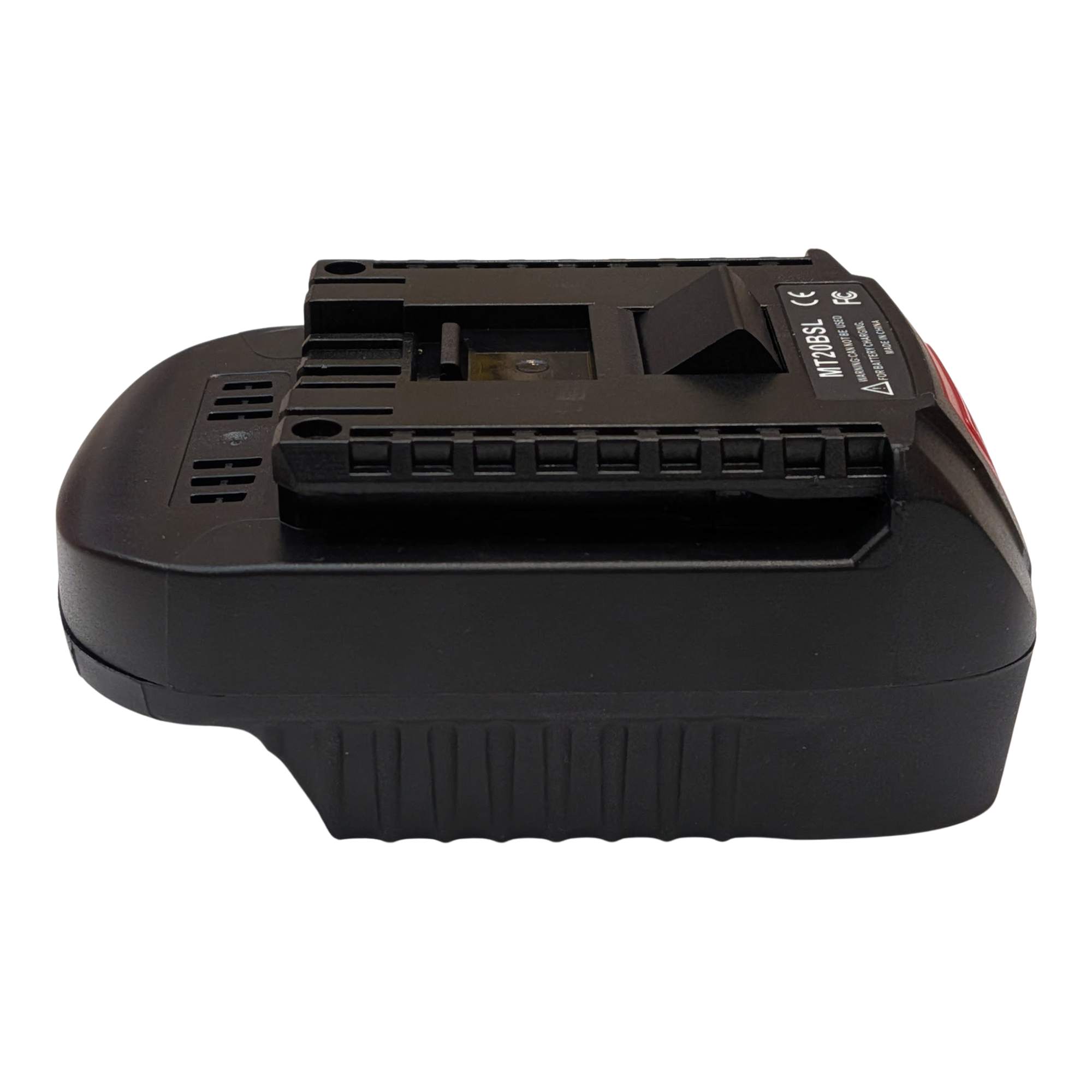 Makita 18V LXT to Bosch 18V GBA (Blue) battery adapter - Bosch-side rail seen from the opposite side