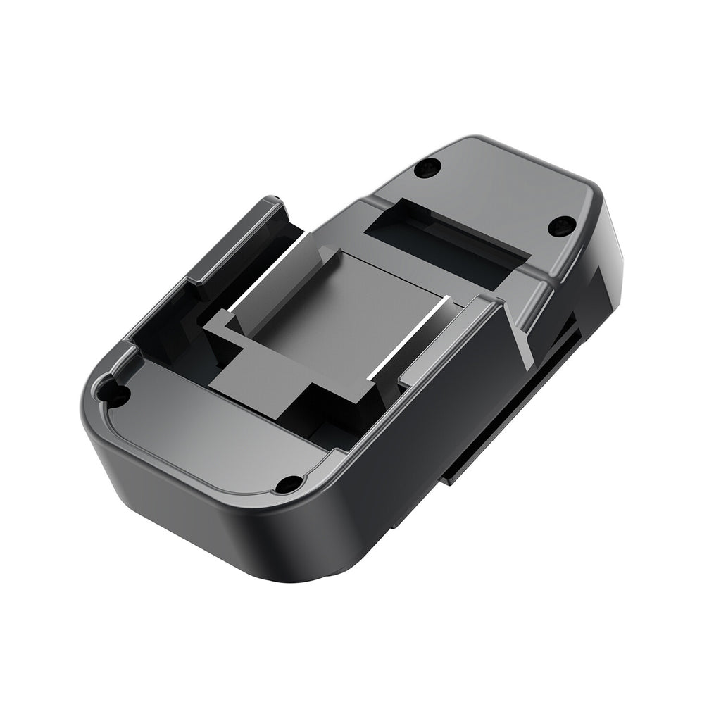 Makita 18V LXT to Bostitch 18V battery adapter - battery-side connection, rail channel with the latch window and screw bosses