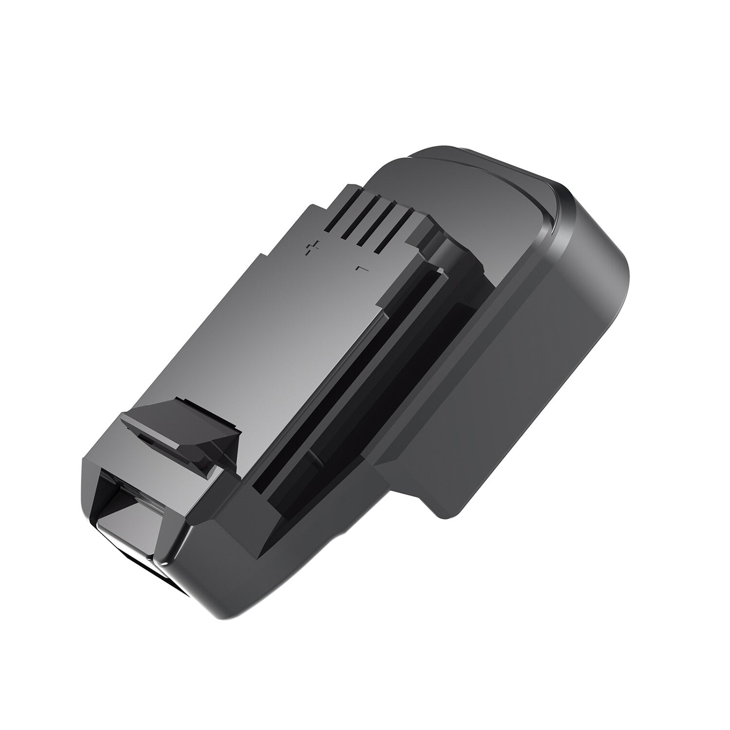 Makita 18V LXT to Bostitch 18V battery adapter - Bostitch tool-side connection with the latch hook