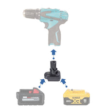 Load image into Gallery viewer, Milwaukee 18V to Makita 10.8V CXT (Post Style) Battery Adapter
