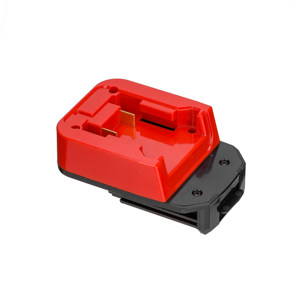 Milwaukee M18 to Porter Cable 18V Ni-Cd battery adapter - Milwaukee battery-side connection with copper contacts