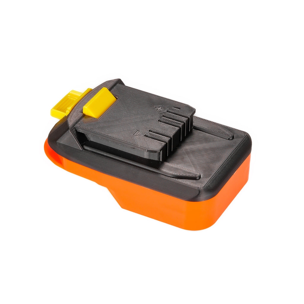 RIDGID 18V to WEN 20V battery adapter - WEN tool-side connection, five terminal slots, molded plus and minus marks