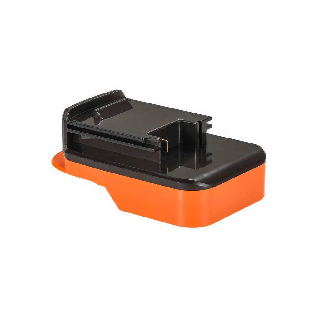 RIDGID 18V to Porter Cable 18V Ni-Cd battery adapter - battery-side connection with twin rails and a copper contact