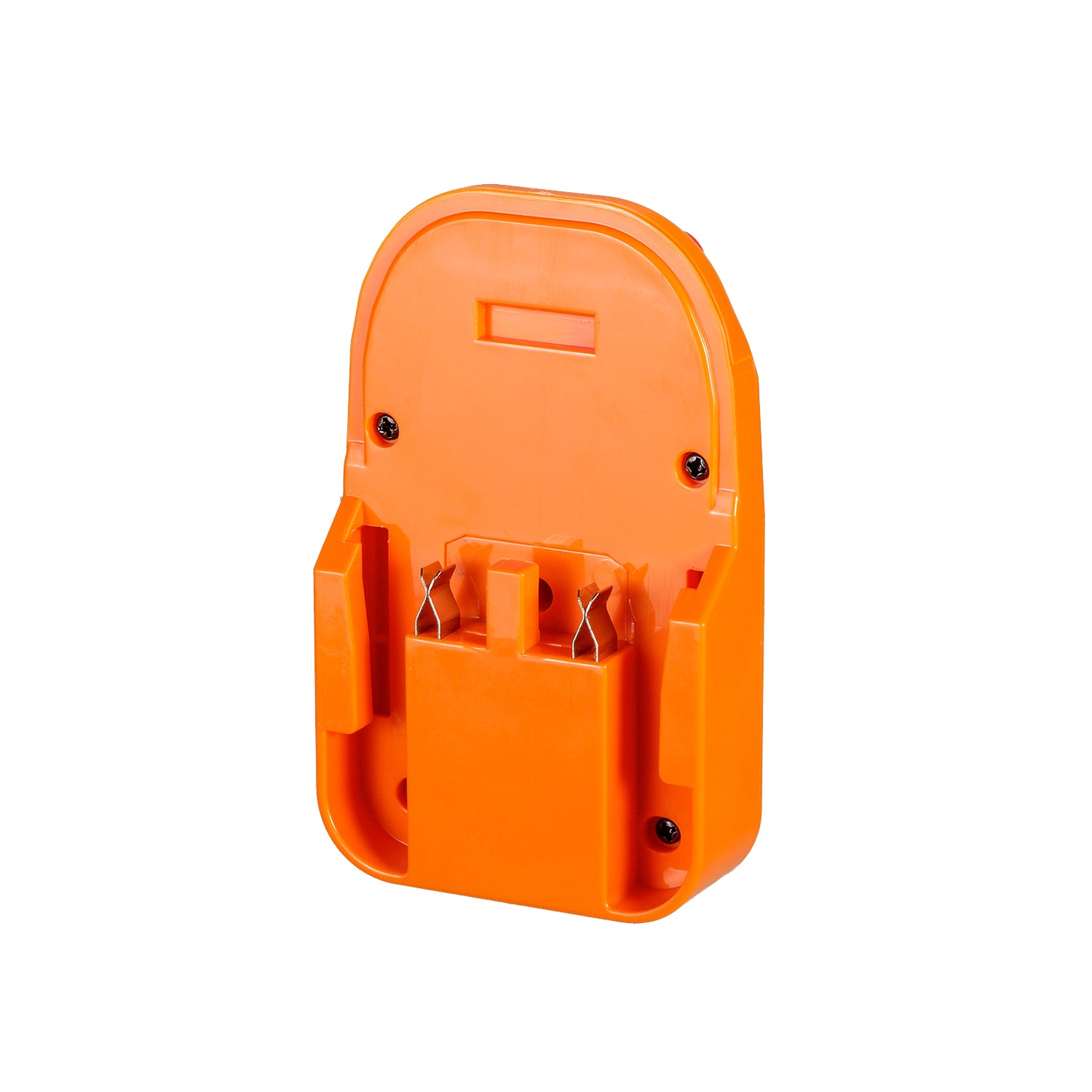 RIDGID 18V to Stanley V20 battery adapter - battery-side connection square on, twin terminal clips, raised centre block
