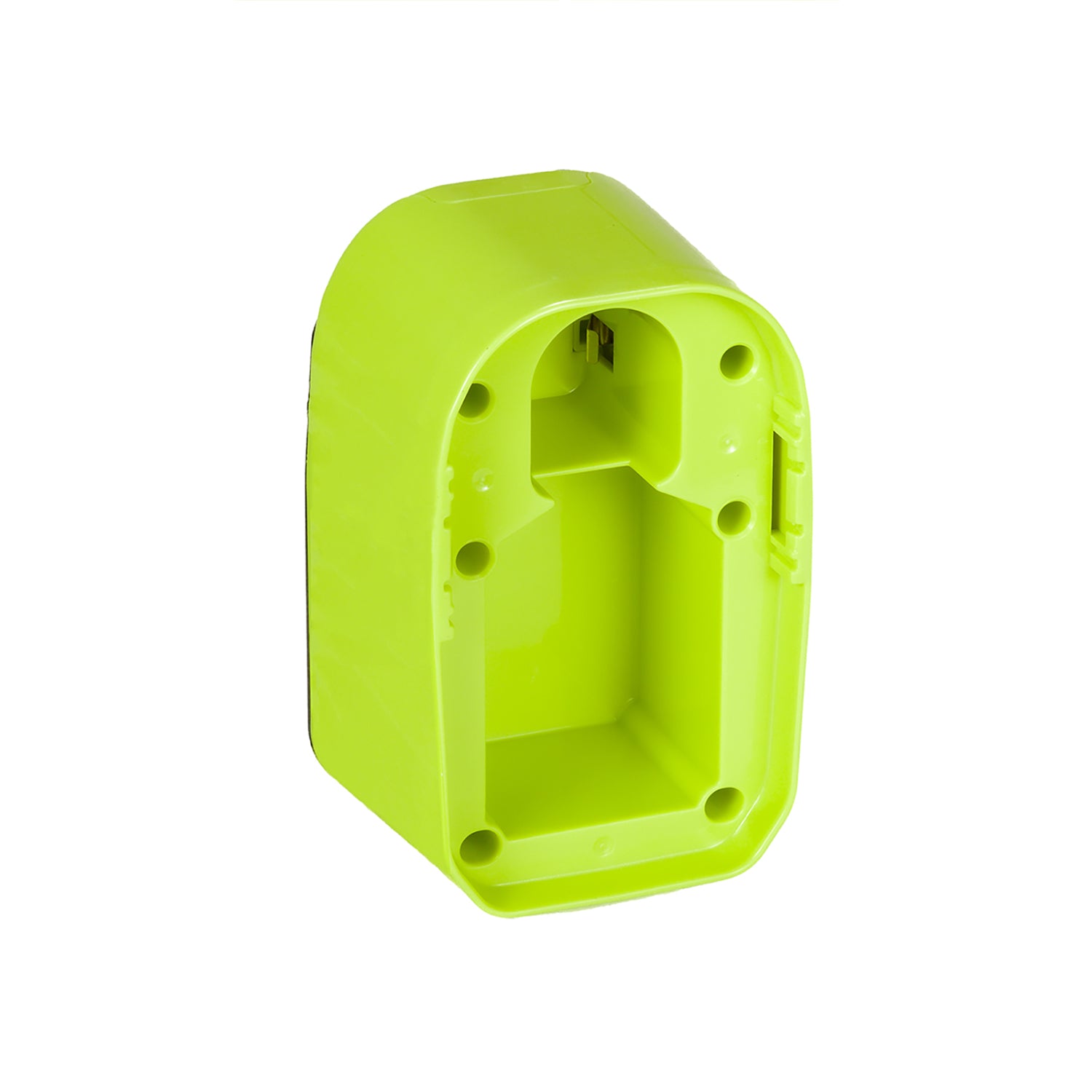 Ryobi 18V ONE+ to Mastercraft 20V (PWRPOD / Blue) battery adapter - battery-side receptacle with a copper contact, front view