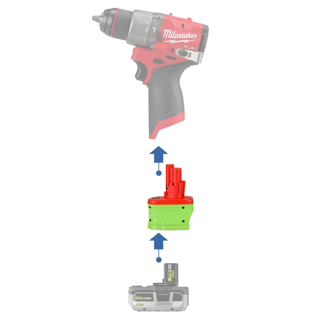 Ryobi 18V to Milwaukee 12V Battery Adapter