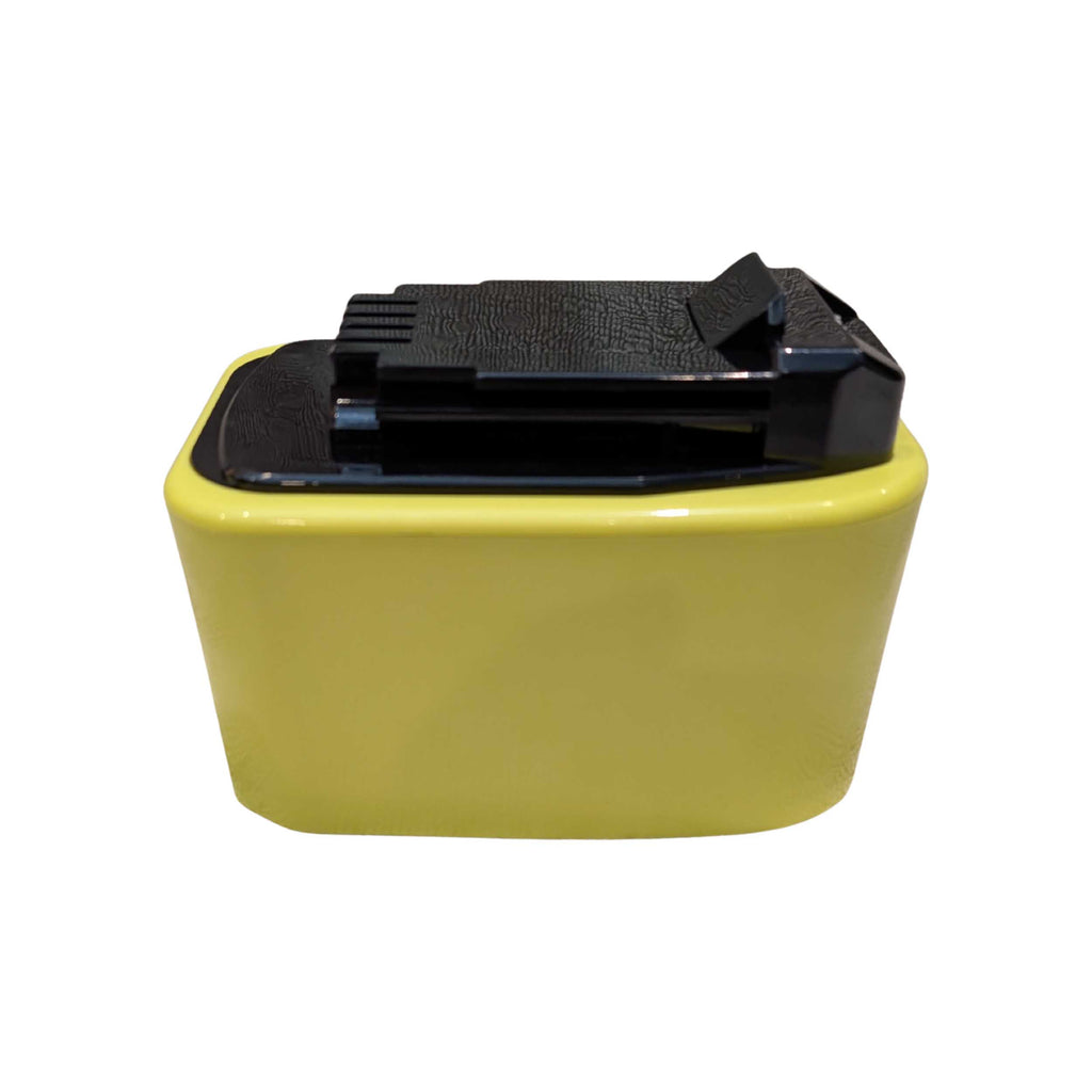 Ryobi 18V ONE+ to Porter Cable 20V battery adapter - side view showing the tool-side connection above the molded ABS body