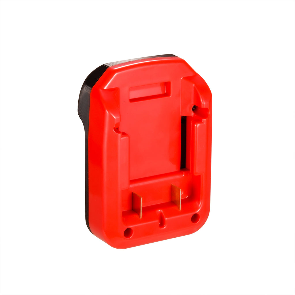 Stanley V20 to Masterforce 20V battery adapter - battery-side connection square on, twin copper blades