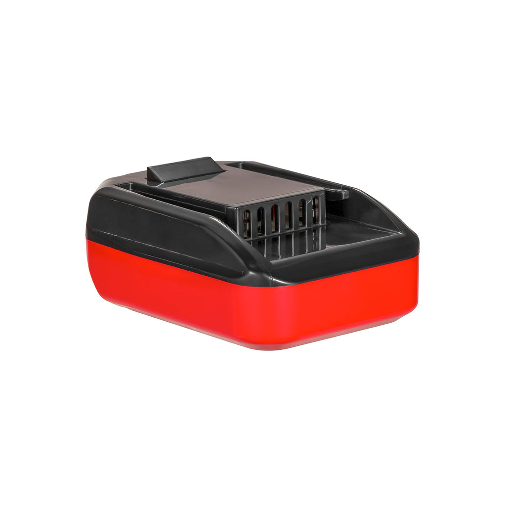 Stanley V20 to WORX 20V PowerShare (Orange) battery adapter - three-quarter view