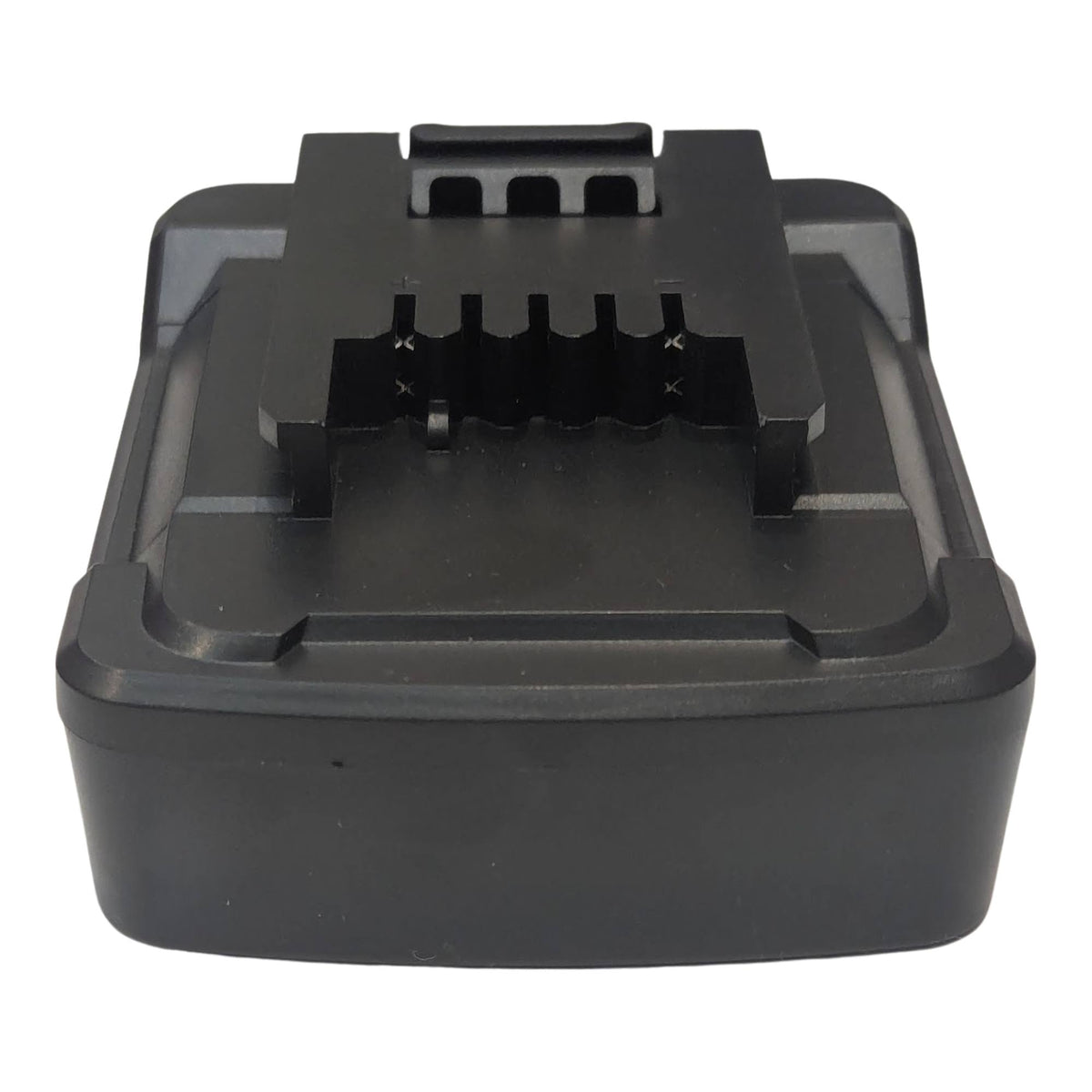 Black and Decker 20V to Einhell 18V PXC battery adapter - Einhell tool-side connection end-on, five terminal slots