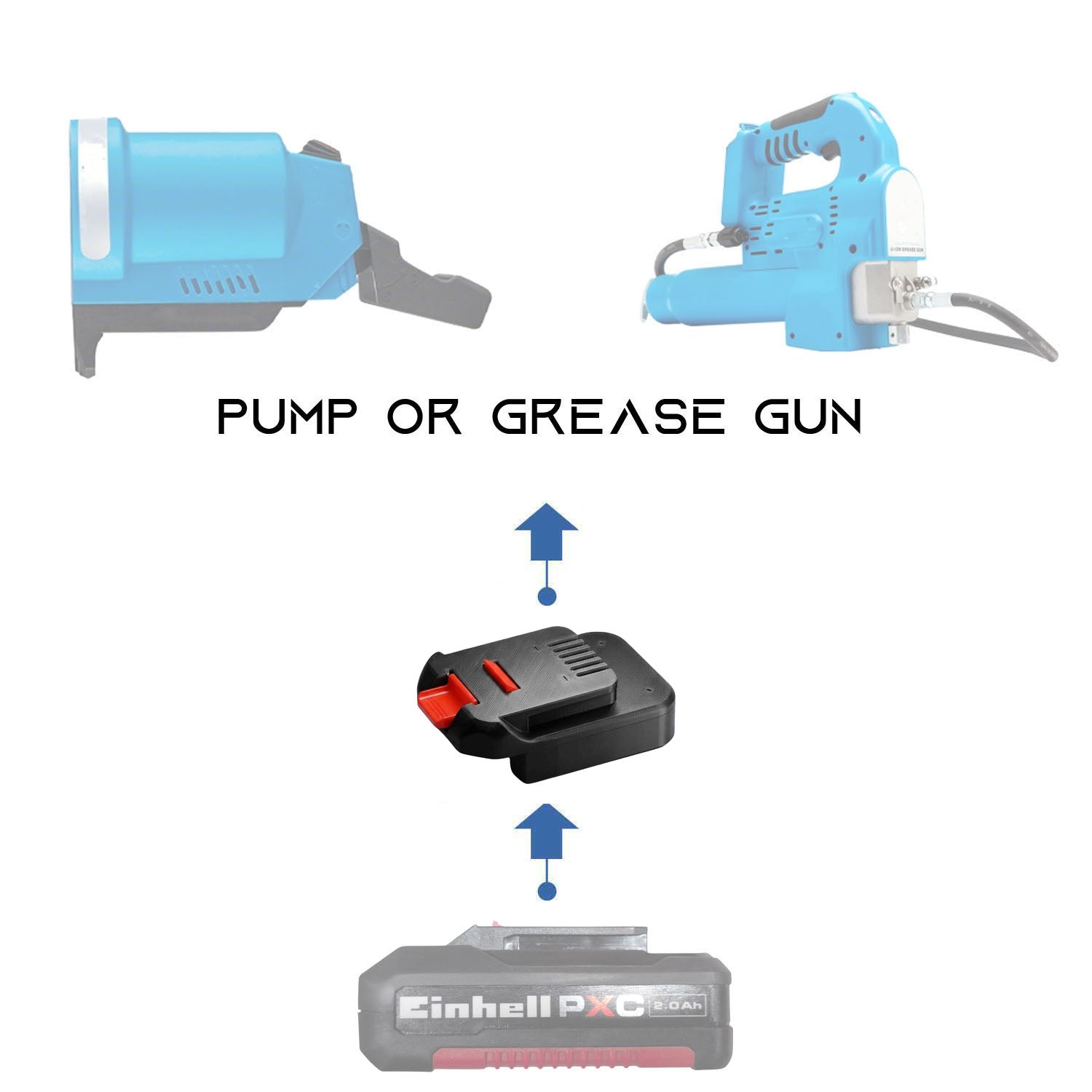 Einhell PXC 18V to MacNaught 18V Battery Adapter (Pump, Grease Gun)