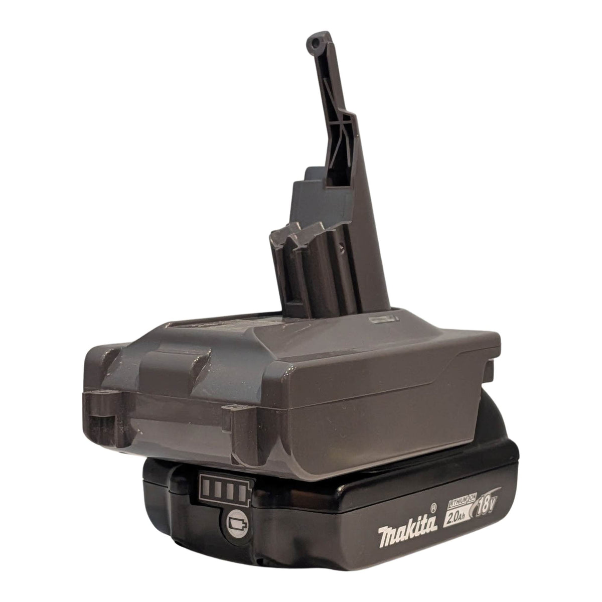 Makita 18V LXT to Dyson V7 battery adapter: Battery on Adapter, Right