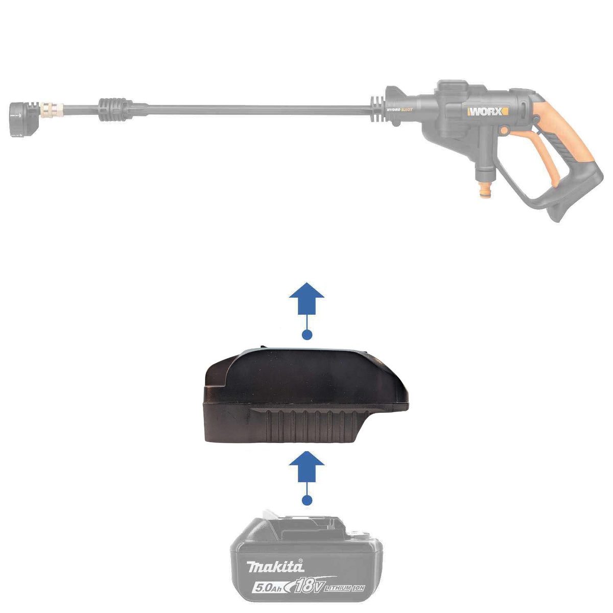 Makita 18V to WORX 20V PowerShare (Orange) Battery Adapter