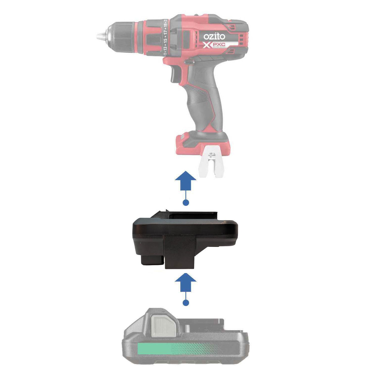 Metabo HPT 18V to Ozito PXC 18V Battery Adapter