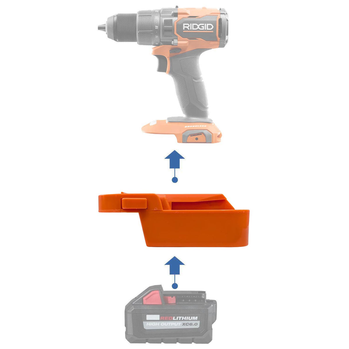 Milwaukee 18V to RIDGID 18V Battery Adapter
