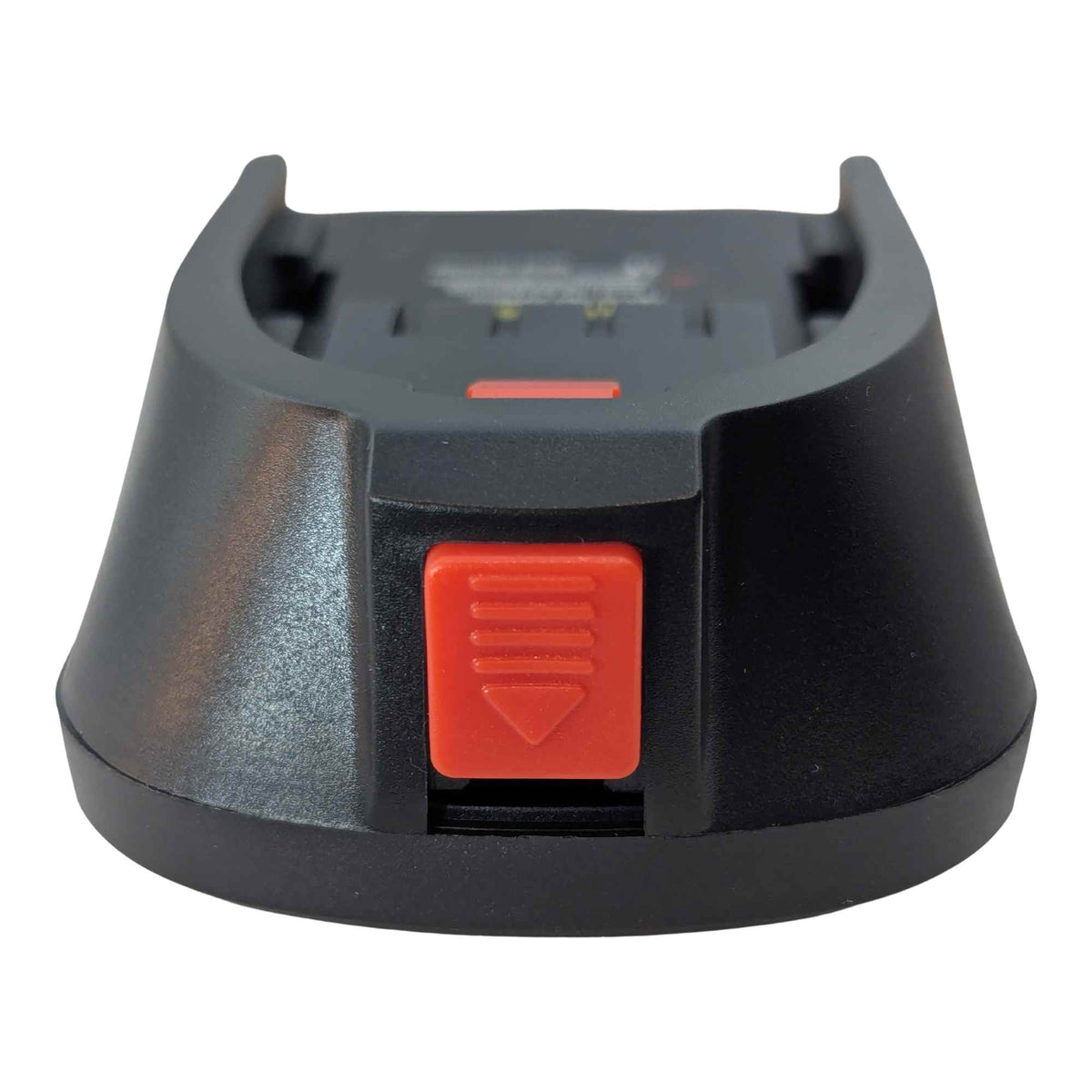 Ozito 18V PXC to Husqvarna 18V Aspire P4A battery adapter - adapter rear latch view