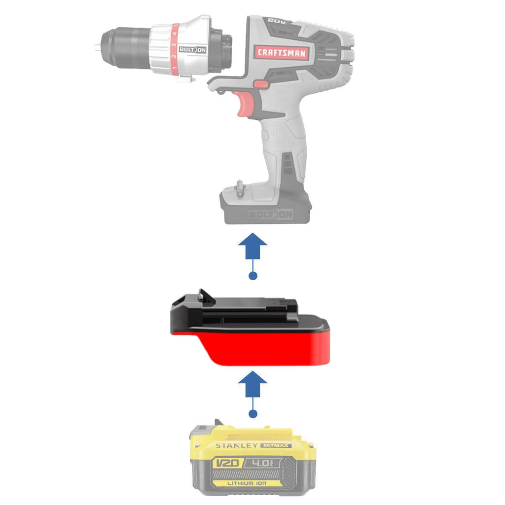 Stanley V20 to Craftsman Bolt-On 20V Battery Adapter