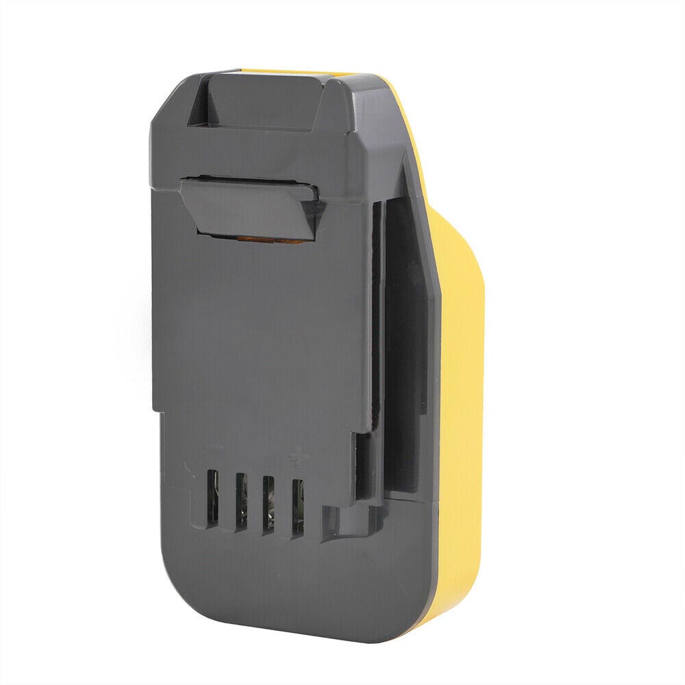 Bauer 20V to Black and Decker 20V battery adapter - tool-side connection, copper contact strip above four terminal slots